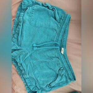 Teal Casual Drawstring Shorts